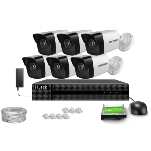 IP Monitoring Kit 6x DS-2CD1041G0-I/PL 4MPx IR 30m Hikvision