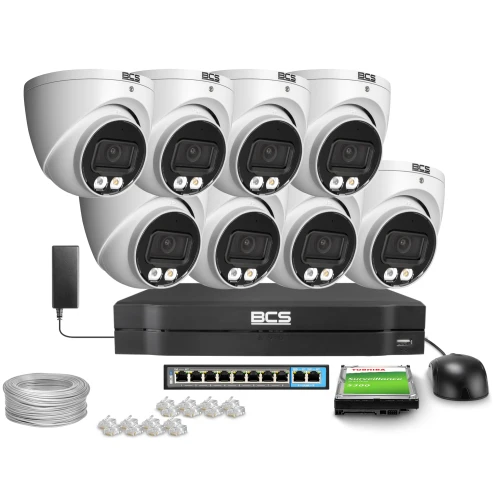 IP Surveillance Kit 8x BCS-L-EIP14FSR3L3, 4MP, SkyLight, IR 30m, WDR 120dB