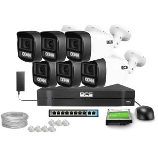 IP Monitoring Set BCS Line 6x BCS-L-TIP14FCL5-Ai1, 4MP, NightColor 2.0, WhiteLight