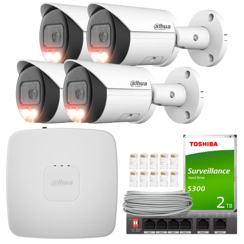 IP Monitoring Set 8Mpx Dahua 4x IPC-HFW2849S-S-IL-0280B, NVR4108-4KS2/L