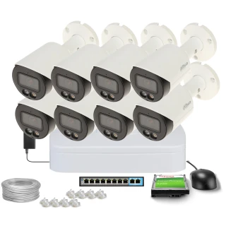 Zestaw do monitoringu IP Dahua 8x IPC-HFW2449S-S-IL-0280B, 4Mpx, 2.8mm, Smart DualLight