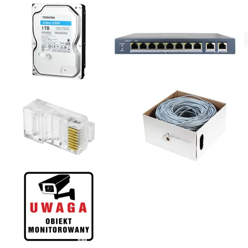 Surveillance Kit 16x BCS-P-TIP14FSR5 4MPx, BCS-P-NVR1601-4KE-III, Accessories