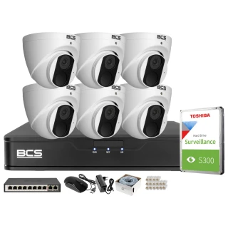 Surveillance Kit 6x BCS-P-EIP14FSR3 4Mpx, BCS-P-NVR0801-4KE-III, Accessories