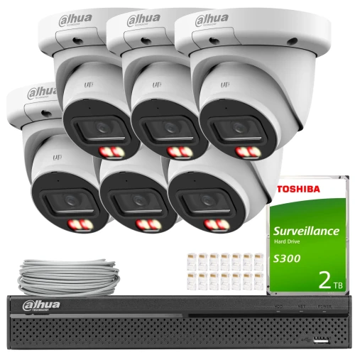 Dahua IP Kit 6x IPC-HDW3649QM-S-IL-0280B, AI, Smart Dual Light, Color Full, AcuPick, SMD 4.0