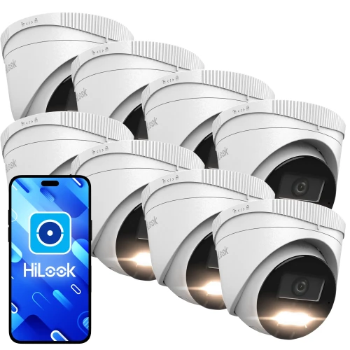 HiLook by Hikvision IP Dome Camera Set 8x IPCAM-T6-30DL 6MP Smart Hybrid-Light 30m