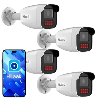 HiLook by Hikvision IP Bullet Camera Set 4x IPCAM-B4-50IR, IR 50m, 4MP