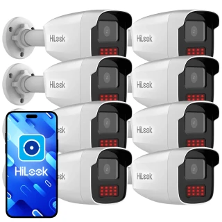 HiLook by Hikvision IP Bullet Camera Set 8x PCAM-B4-50IR, IR 50m, 4MP