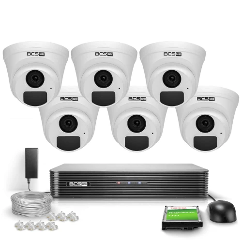 Surveillance Kit 6x Camera BCS-B-EIP12FR3(2.0) Full HD IR 30m Audio PoE 1TB