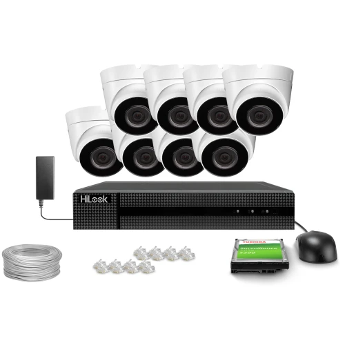 Set of Eight IP Cameras DS-2CD1341G0-I/PL 4Mpx, Recorder HWN-4108MH-8P(C) Hikvision